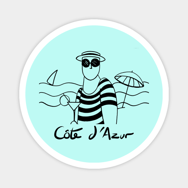 French Riviera - Cote Dazur Magnet by covostudio